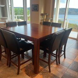  Collapsible Counter Height Kitchen Table - 60x60 Inches