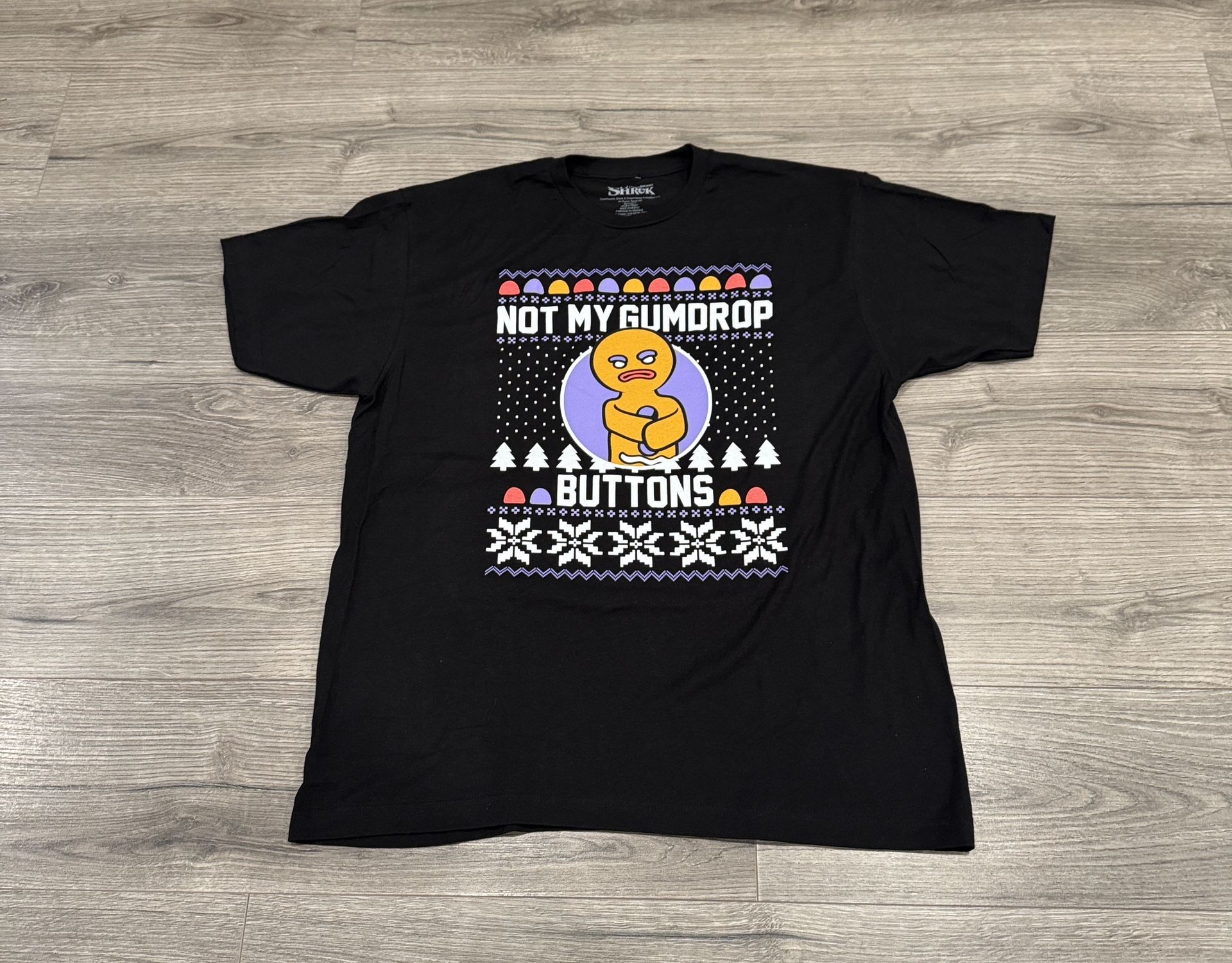 Shrek Gingy “Not My Gumdrop Buttons” Men’s Tee Size Extra Large