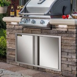 New VEVOR 31”W x 24”H Stainless Steel Access Double Door w/ Recessed Handles for Outdoor Kitchen BBQ