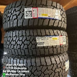 265/75R16 Falken Wildpeak AT4W Set of Tires Installed and Balanced Set de Llantas Nuevas Instaladas y Balanceadas`