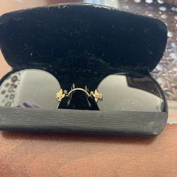 ANTIQUE EYEGLASSES and Case Frameless Pinzer Elgin Ill Drs. Langhorst Lescher