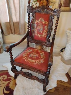 Floral high back throne chair