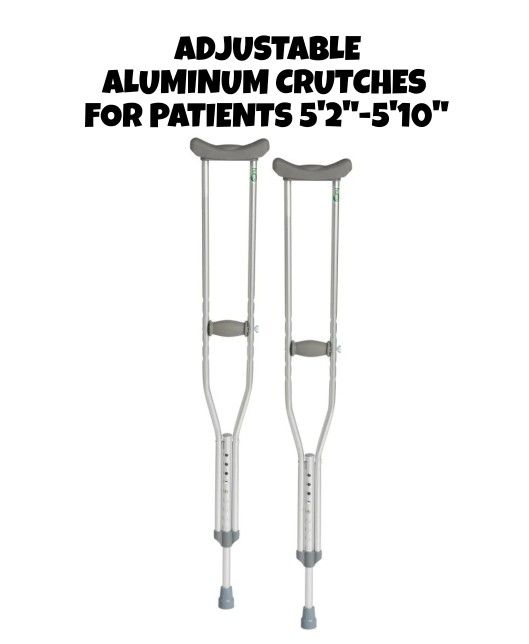 LIKE NEW, ADJUSTABLE/ALUMINUM CRUTCHES