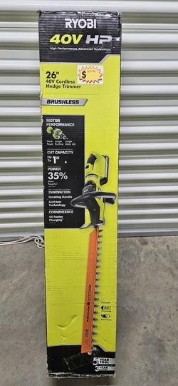 40v ryobi 26" cordless hedge trimmer kit