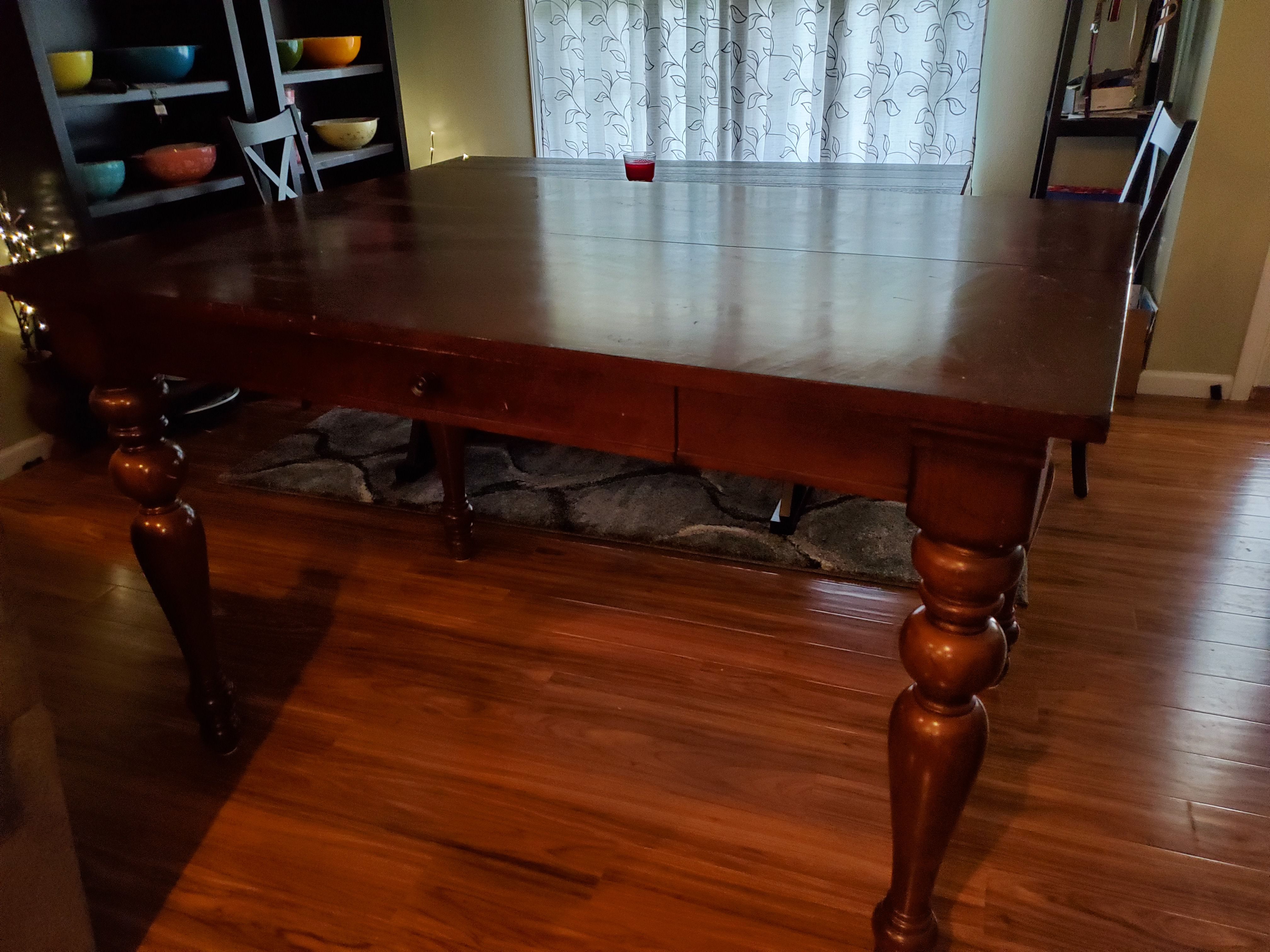 Costco solid wood dining room table w/ 8 chairs