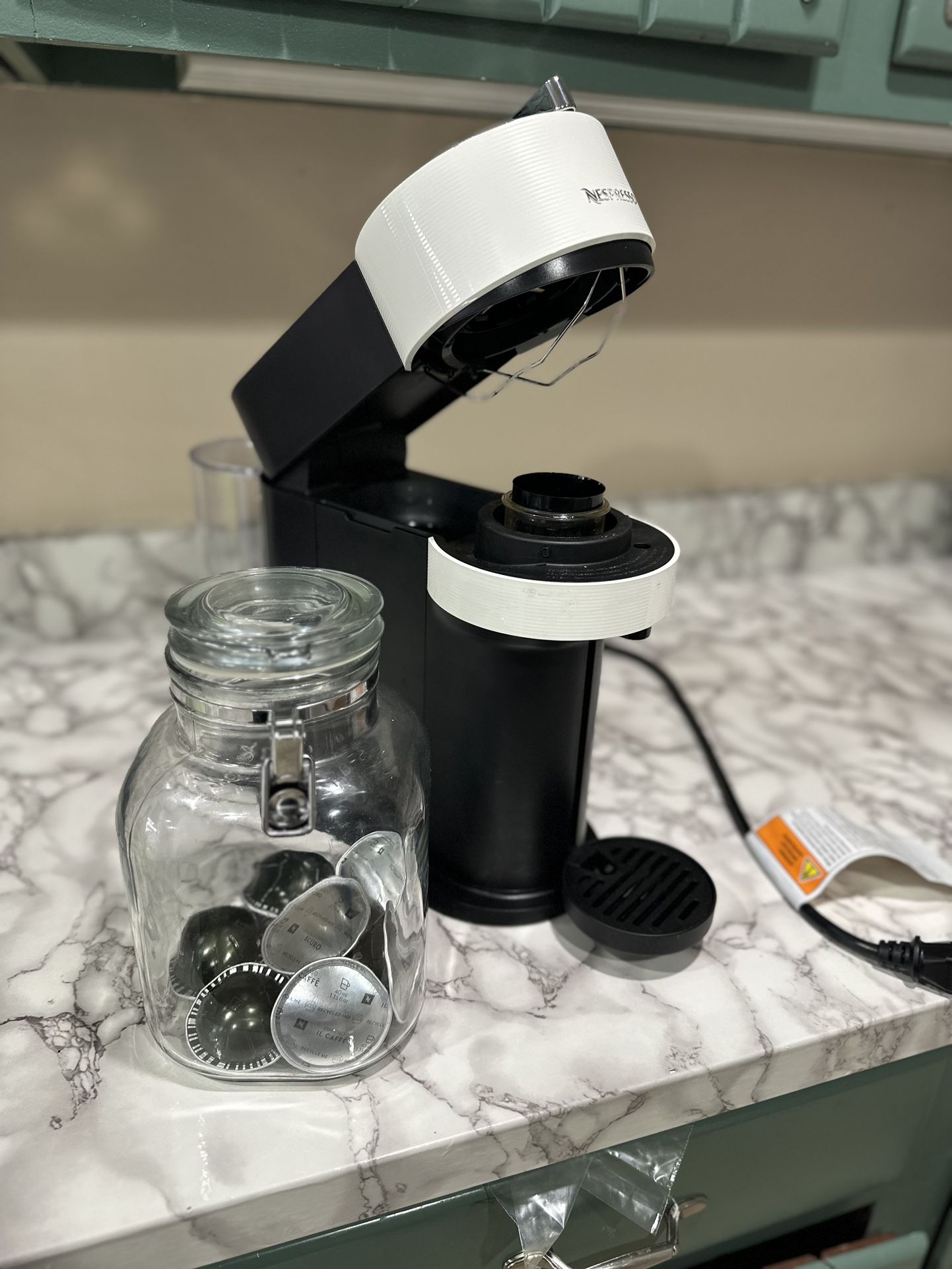 Nespresso Vertuo Next Coffee Maker and Espresso Machine by DeLonghi White/Black/Chrome Finish 