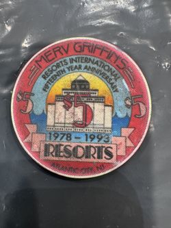 Merv Griffin’s Resorts Casino Atlantic City Casino Chip $5