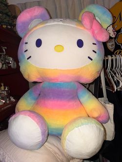 XL HELLO KITTY PLUSH - RAINBOW BEAR HELLO KITTY