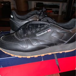 Reebok Classic leather Unisex Black Running Shoes