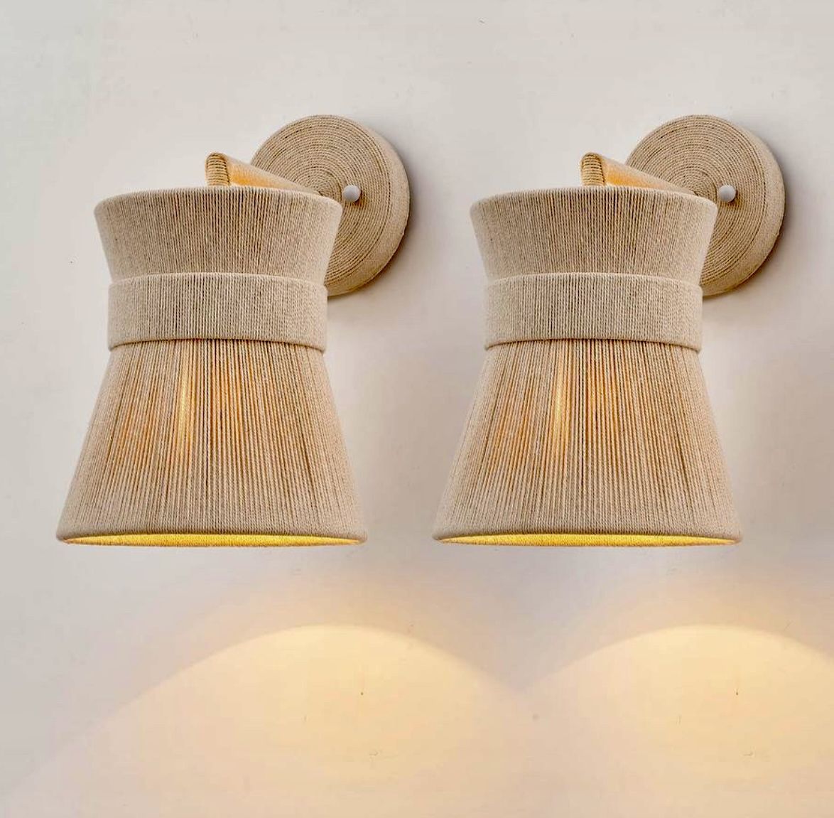 Set of 2 Woven Farmhouse Wall Sconces – Brand New!