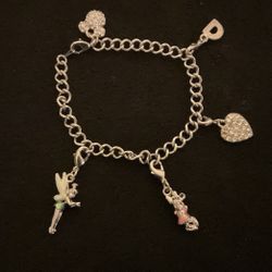 7” SilverTone Link Disney Charm Bracelet…,by Disney