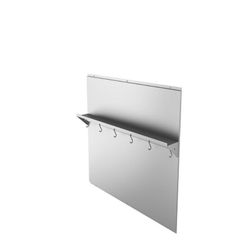 Stainless steel backsplash with shelf/hooks