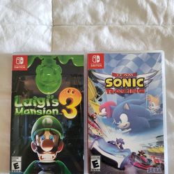 Team Sonic Racing And Luigi's Mansion - Nintendo Switch Games