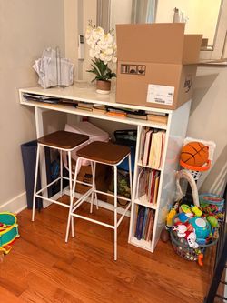 Table and two bar stools