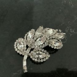 Weiss Costume Jewelry Rhinestone Brooch  Made in 1942 - Weiss Block Marking on back Brooch Sale Price  