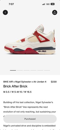 Air Jordan 4 Nigel Sylvester size 10