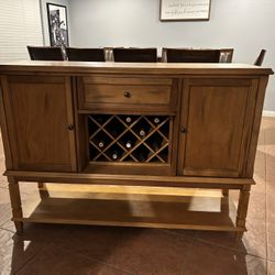 Wood wine hutch Bar 