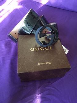 Gucci Black Imprime Belt 95/38 32-34