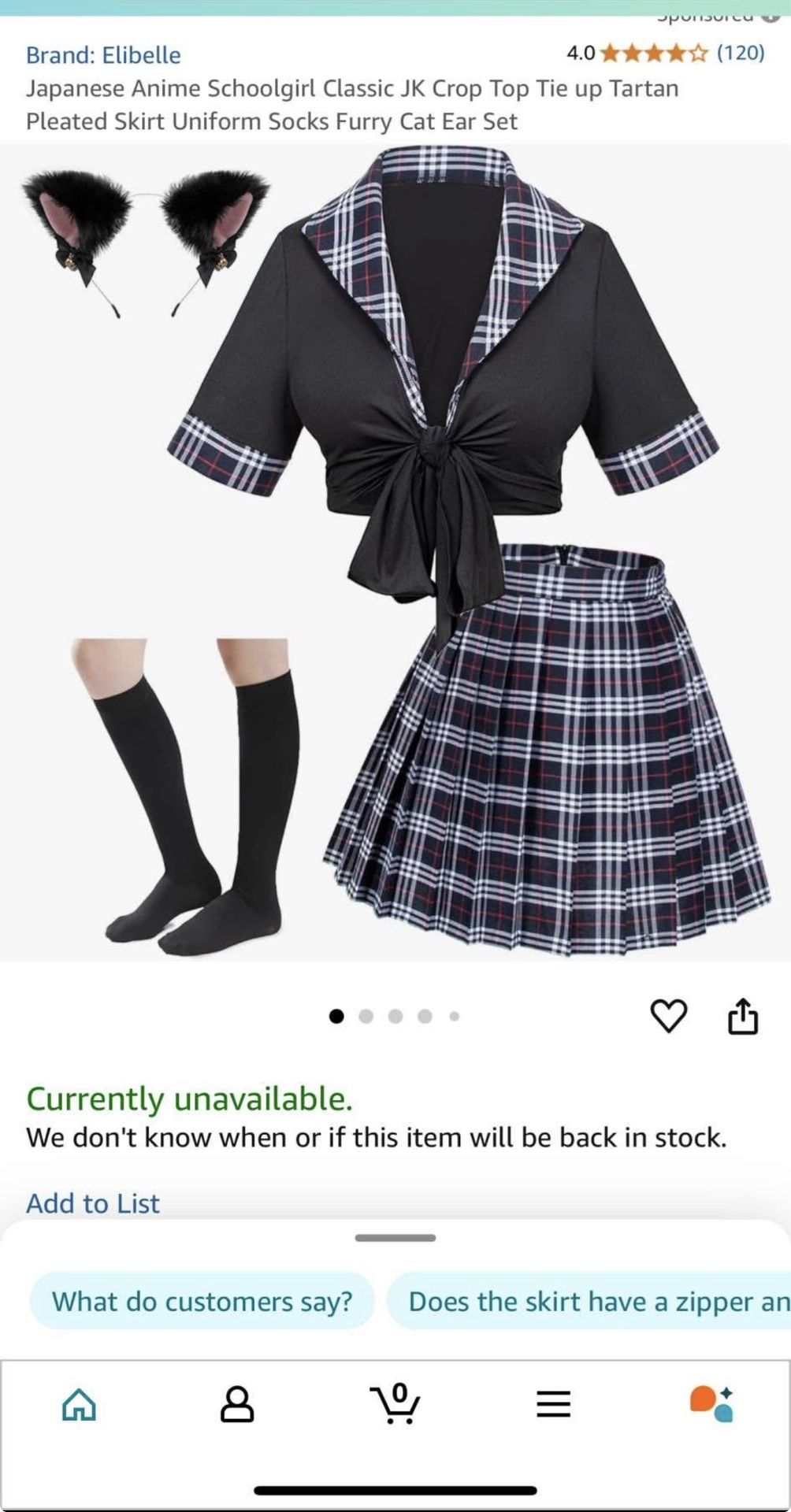 School Girl Anime Outfit SIZE SMALL & Medium New