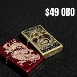 Set of 2 Dragon Zippo Lighters – Collectible, Great Condition (OBO)