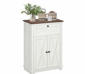 HomCom Storage Cabinet with Drawer 23.6"Wx11.8"Dx34.4"H