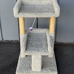 Cat Tree 2-Level with Scratching Posts & Toy Ball – 32”