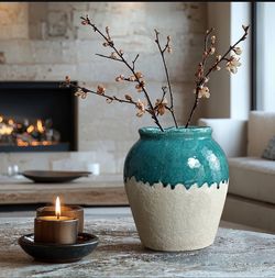 Multiple Colors/Finishes Stone Modern Vase 