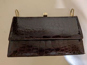 Vintage Genuine Alligator Skin Clutch Handbag