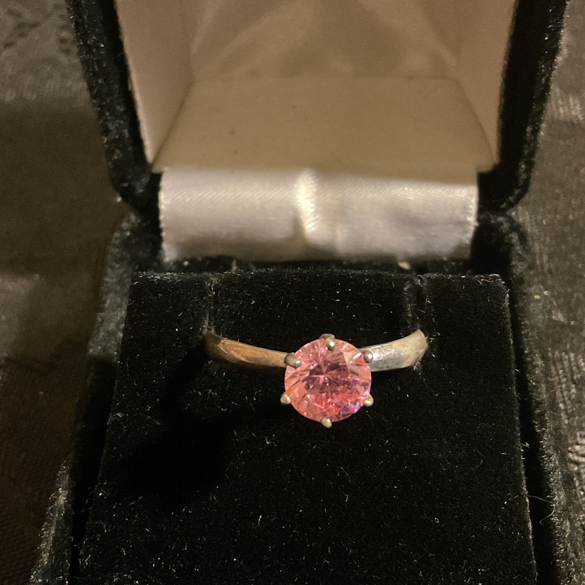 Sterling Silver Round Solitaire Morganite,Orange Garnet,and Clear Rings..