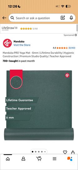 Manduka PRO Yoga Mat (Like New) Black Sage
