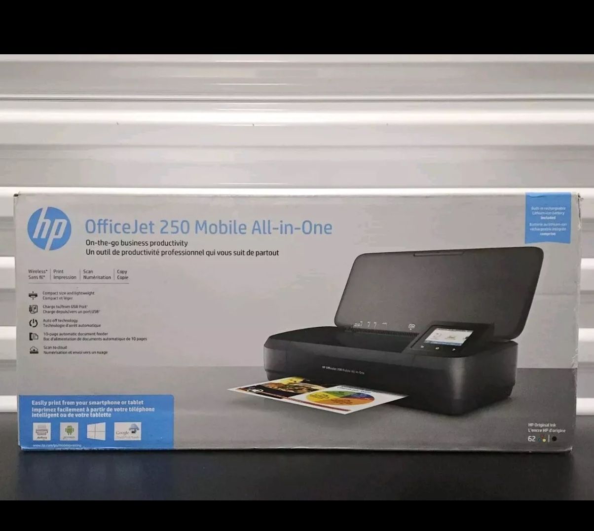 HP OfficeJet 250 Mobile All-in-One Printer Print Scan Copy CZ992A Open Box