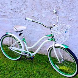 Classic Phat Cycle Sea Crest 26" Beach Cruiser Bike Bicicleta Basket 