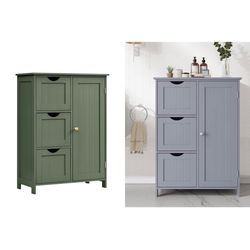Floor Storage Cabinet, Freestanding Storage Unit with 3 Drawers, 1 Adjustable Shelf, for Bathroom Living Room Dining Kitchen, 11.8 x 23.6 x 31.5 Inche
