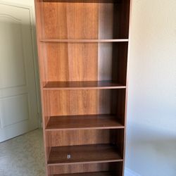 5 Tier Wood Shelf - Adjustable, Clean and Good Condition