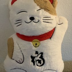 Cute Japanese Lucky Cat Lunar Chinese Vietnamese New Year Pillow Pillows  