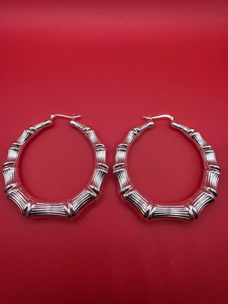 Sterling Silver Bamboo Earings
