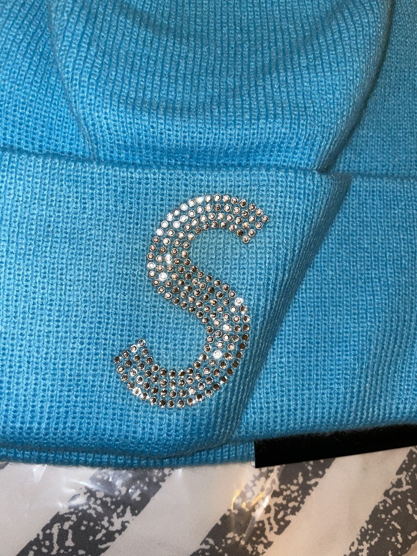 Supreme New Era Swarovski S Logo Beanie Teal Hat