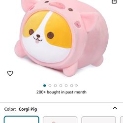 Cute Pig Corgi Plush Pillow 8”