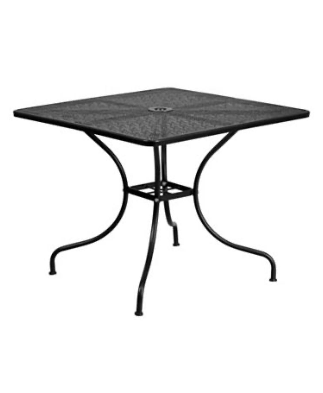 Black mesh top steel table