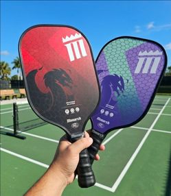 Monarch Dragon slayer USA pickleball paddles 2 set red and purple adult Unisex