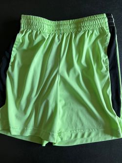 Boys 14/16 Neon Green Black Striped Shorts