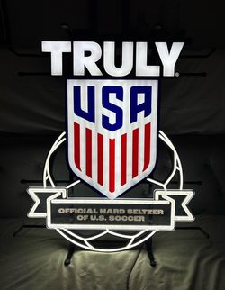Mens USA soccer X Truly neon fuax led sign