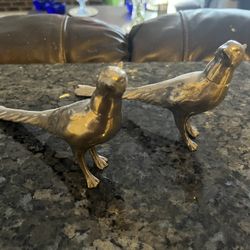 Pheasant Silver Toned Salt and Pepper Shakers Antique 
