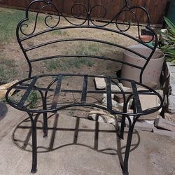 WROUGHT IRON OUTDOOR BENCH