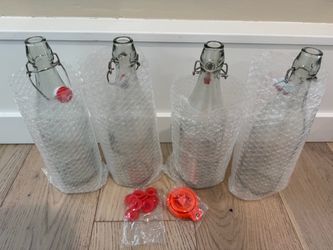Swing Top Glass Bottles 1 Liter / 33 Oz New