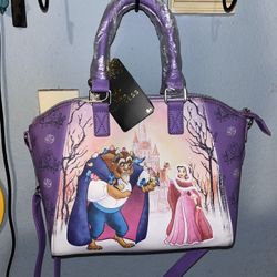 Loungefly Disney Beauty And The Beast Winter Scene Satchel Bag