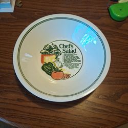 Vintage, 3 Inch Deep, Thick Chefs Salad RECIPE Bowl..$23.00