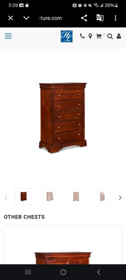 Cherry Wood 5-Drawer Tall Chest Dresser (original $1330)