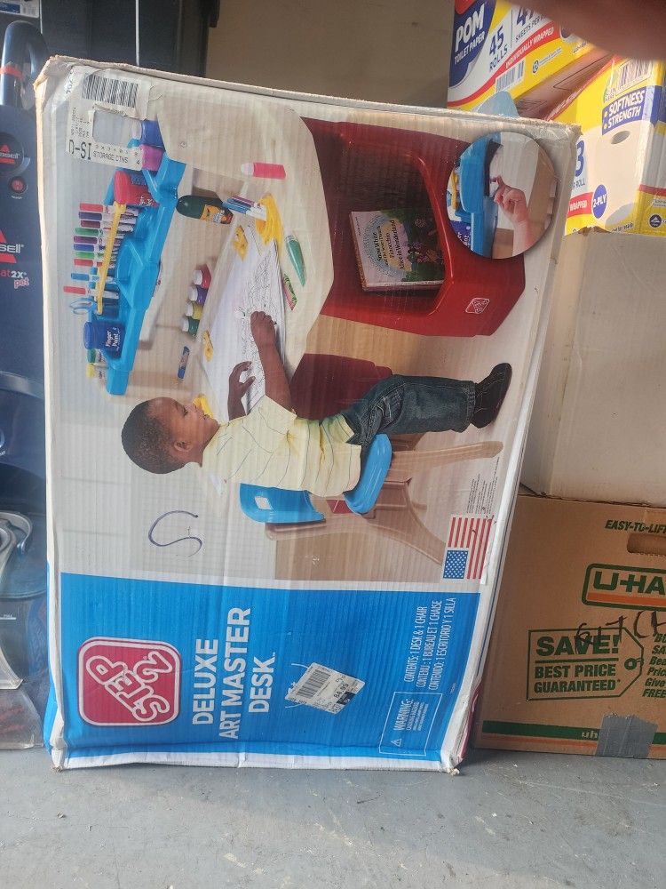 New Step2 Deluxe Art Master Kids Desk, Toddler Activity Table and Chair, Craft Table with Storage, Ages 3+ Years Old