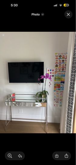 Glass silver table